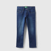 Boys Solid Slim Fit Knit Indigo Denim Jeans