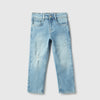 Boys Solid Straight Fit Icewash Denim Jeans