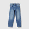 Boys Solid Straight Fit Denim Mid Wash Jeans