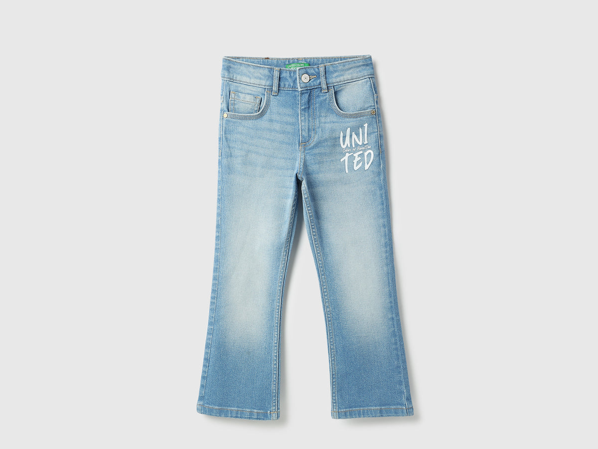 Boys Solid Bootcut Fit Ice Wash Denim Jeans