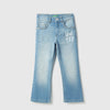 Boys Solid Bootcut Fit Ice Wash Denim Jeans
