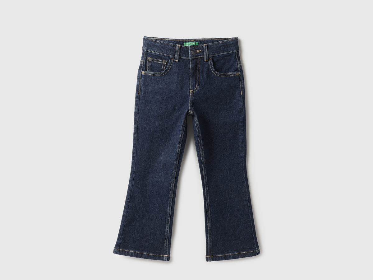 Boys Solid Bootcut Fit Rinse Wash Denim Jeans