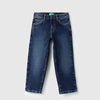 Boys Solid Slouchy Fit Denim Dark Wash Jeans