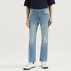 Women Solid Bootcut Fit Raw Edges Denim Jeans