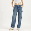 Women Solid Straight Fit Cargo Jeans