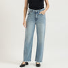 Women Solid Straight Fit Studs On Side Seam Jeans