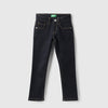 Boys Solid Slim Fit Rinse Knit Denim Jeans