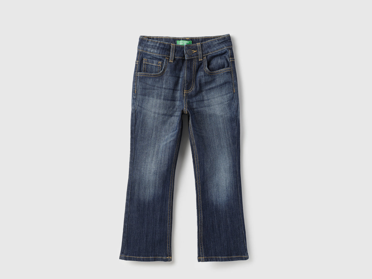 Boys Solid Bootcut Fit Dark Wash Denim Jeans