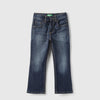 Boys Solid Bootcut Fit Dark Wash Denim Jeans