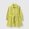 Girls Regular Fit Spread Collar Lace Shirt Dress