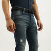 Men Solid Low Crotch Fit Tint Distress Jeans