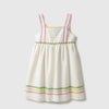 Girls Regular Fit Square Neck Chevron/Zig Zag Ricrack Lace Dress