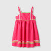 Girls Regular Fit Square Neck Chevron/Zig Zag Ricrack Lace Dress