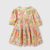 Girls Regular Fit Round Neck Floral Scrunchy Tiered Dress