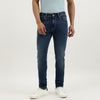Men Solid Slim Tapered Fit Mid Wash Worn Knit Jeans