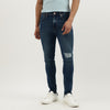 Men Solid Low Crotch Fit Mid Wash Jeans
