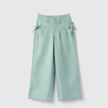Girls Solid Regular Fit Bow Twill Trousers