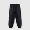 Boys Solid Jogger Fit Fabric Mix Knit Joggers
