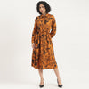 Women Spread Collar Floral Stylised Long Shirt Dress