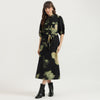 Women Spread Collar Diffused Floral Shirt Dress