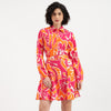 Women Spread Collar Abstract Shirt Dress