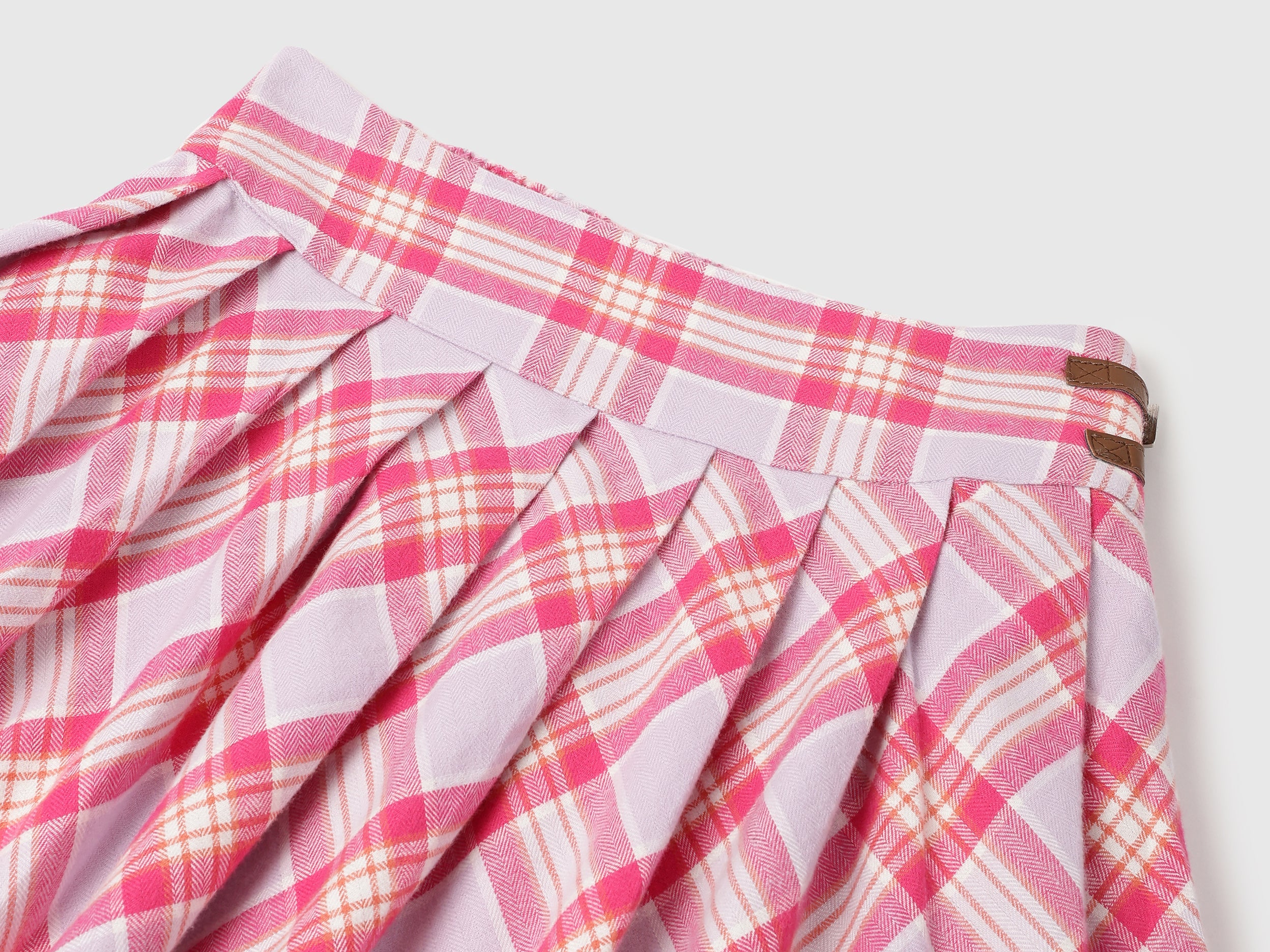 Checkered Short Pleated Flannel Skirt – United Colors of Benetton