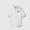 Boys Regular Fit Spread Collar Embroidered Badge Shirt