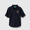 Boys Regular Fit Spread Collar Embroidered Badge Shirt