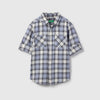 Regular Fit Spread Collar Checkered Double Pocket Soft Flannel Shirt