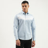 Men Slim Fit Spread Collar Color Block Shirt