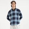 Men Regular Fit Spread Collar Shadow Check Shirt