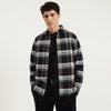 Men Regular Fit Spread Collar Checkered Cotton Stretch Flannel Shirt