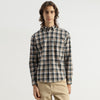 Men Regular Fit Button Down Checkered Waffle Melange Shirt