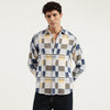 Men Regular Fit Spread Collar Checkered Shirt