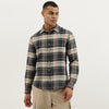 Men Regular Fit Spread Collar Herringbone Checks Shirt