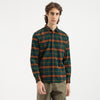 Men Regular Fit Spread Collar Cord Plaid Checks Dobby Shirt