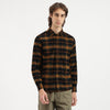 Men Regular Fit Spread Collar Cord Plaid Checks Dobby Shirt