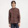 Men Regular Fit Button Down Collar Windowpane Check Linen Blend Shirt
