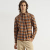 Men Regular Fit Button Down Window Pane Check Oxford Shirt