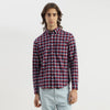 Men Regular Fit Button Down Window Pane Check Oxford Shirt
