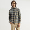 Men Regular Fit Button Down Checkered Oxford Overlay Shirt