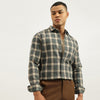 Men Regular Fit Spread Collar Brushed Check Shirt