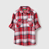 Boys Regular Fit Spread Collar Checkered Waffle Bright Shirt