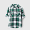 Boys Regular Fit Spread Collar Checkered Waffle Bright Shirt