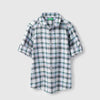 Boys Regular Fit Spread Collar Checkered Bright Cotton Dobby Shirt