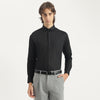 Men Regular Fit Spread Collar Striped Dobby Dress Shirt