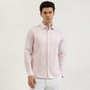 Men Regular Fit Spread Collar Herringbone Broken Dobby Shirt