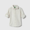 Boys Regular Fit Spread Collar Chenille Stripe Shirt