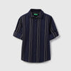 Boys Regular Fit Spread Collar Striped Shirt