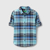 Boys Regular Fit Spread Collar Checkered Oxford Shirt